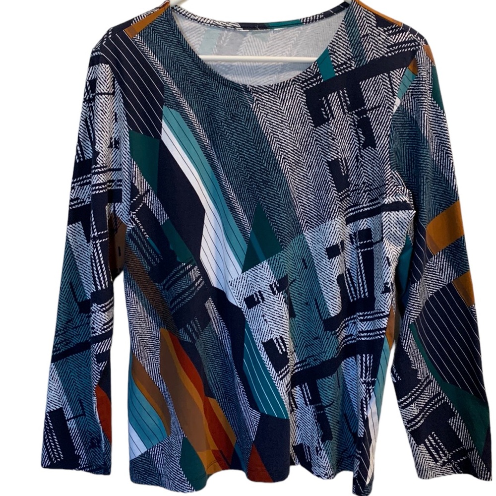 C&B Shirt Abstract Long Sleeve Size Large